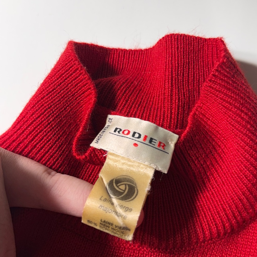 Rodier Red Geometric Pattern Sweater - Picture 4 of 6